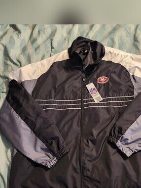 NWT NFL Team Apparel SI Reebok VTG San Francisco 49ers Windbreaker Men's XL